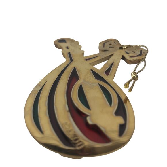 Vtg Avon Stained Glass Mandolin Christmas Ornament Snow Fantasy Jewel Tone 1984 - Picture 6 of 6